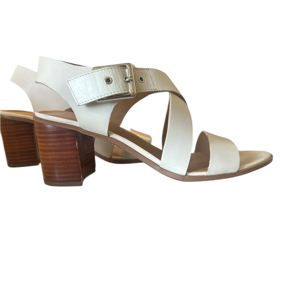 Franco Sarto Off White Leather Sandals Size 8.5